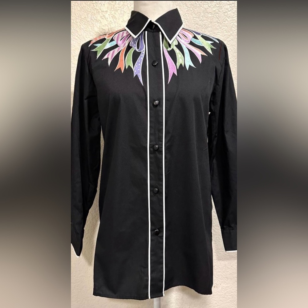 Bob Mackie Wearable Art Ribbon 🎀 Top VGUC Size L
